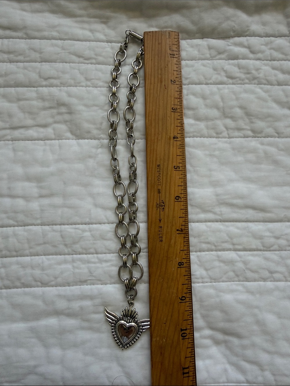 Silver Heart Wing Pendant Necklace Jewelry - Picture 2 of 6